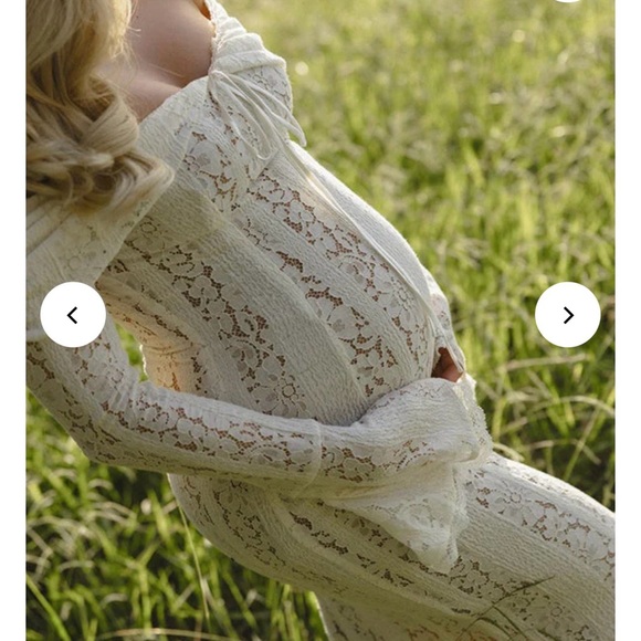 Chic White Lace Maxi Dress - Picture 2 of 2